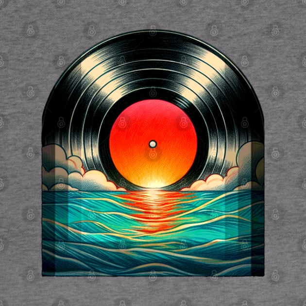 Vinyl Music Record Sunset by Mr.PopArts